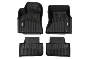 2 в 1 гумени и мокетени стелки Frogum 5D Race Rock за Porsche Macan (2013-2024) 4 части черни